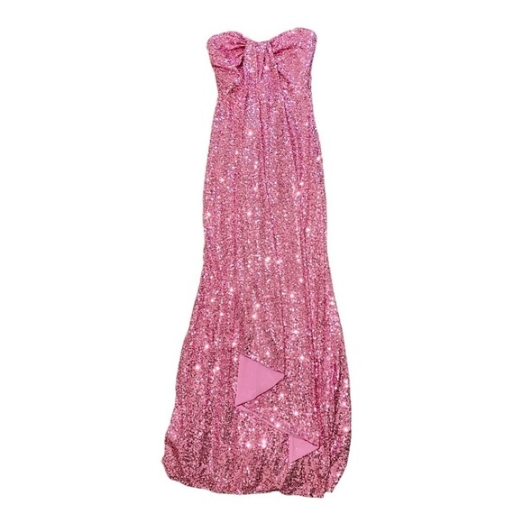 Badgley Mischka Sequin Floor-Length Strapless Gown - Picture 7 of 10